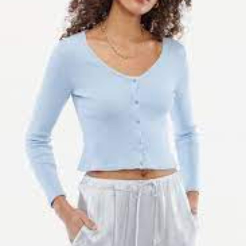 Baby Blue Lacausa Sadie Cardigan